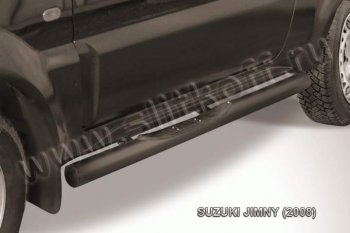 8 799 р. Защита порогов Slitkoff  Suzuki Jimny  JB23/JB43 (2002-2012) (Цвет: серебристый). Увеличить фотографию 1