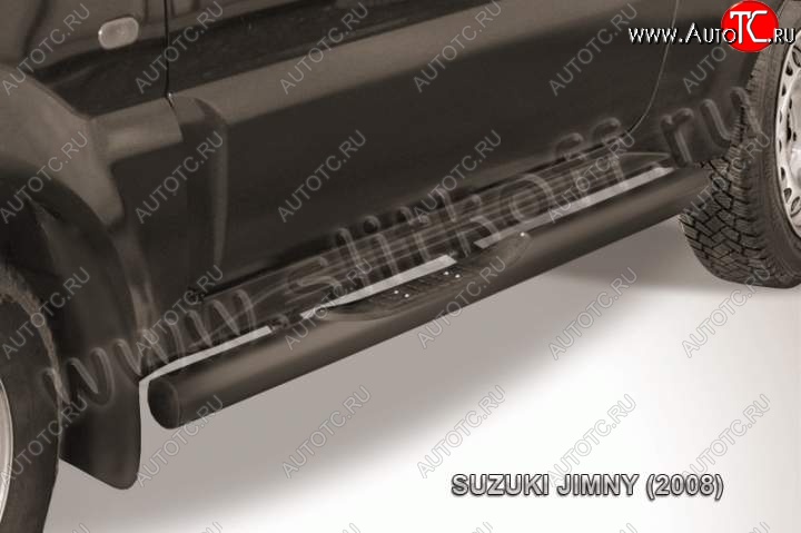 8 799 р. Защита порогов Slitkoff Suzuki Jimny JB23/JB43 1-ый рестайлинг (2002-2012) (Цвет: серебристый)