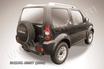 2 599 р. Защита задняя Slitkoff Suzuki Jimny JB23/JB43 1-ый рестайлинг (2002-2012) (Цвет: серебристый). Увеличить фотографию 1