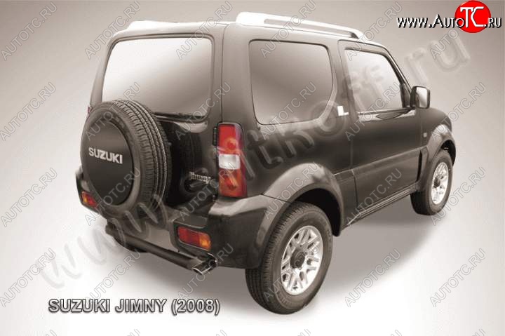 2 599 р. Защита задняя Slitkoff  Suzuki Jimny  JB23/JB43 (2002-2012) (Цвет: серебристый)