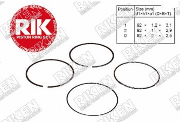Комплект поршневых колец на 1 поршень RIKEN STD (J24B) Suzuki Kizaschi (2009-2015)