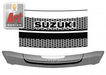 2 259 р. Дефлектор капота CA-Plastiс  Suzuki Swift  ZC72S (2010-2016) (Серия Art графит). Увеличить фотографию 1