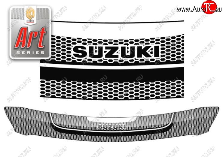 2 259 р. Дефлектор капота CA-Plastiс  Suzuki Swift  ZC72S (2010-2016) (Серия Art графит)
