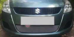 1 299 р. Сетка на бампер Russtal (хром)  Suzuki Swift  ZC72S (2010-2013). Увеличить фотографию 1