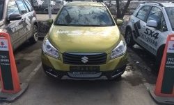 2 199 р. Сетка на бампер Russtal (хром) Suzuki SX4 JYB, JYA хэтчбэк дорестайлинг (2013-2016). Увеличить фотографию 3