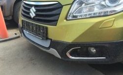 Сетка на бампер Russtal (хром) Suzuki SX4 JYB, JYA хэтчбэк дорестайлинг (2013-2016)
