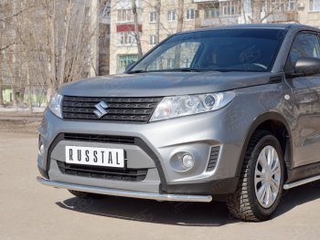 7 349 р. Одинарная защита переднего бампера диаметром 42 мм Russtal  Suzuki Vitara  LY (2015-2019) дорестайлинг. Увеличить фотографию 3