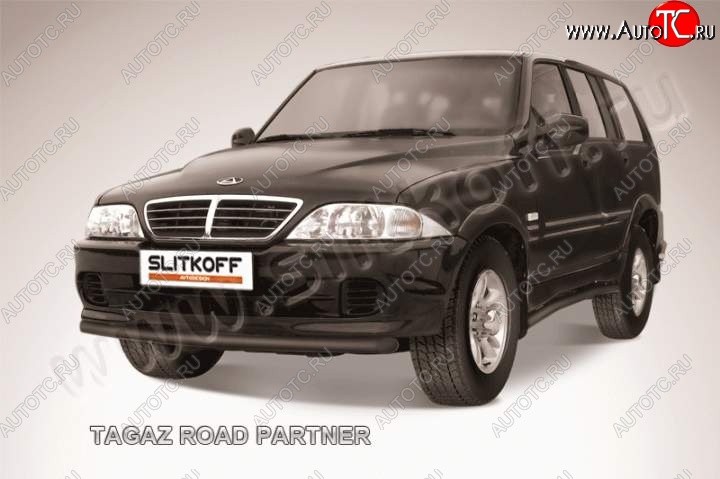 7 749 р. Защита переднего бампер Slitkoff  ТАГАЗ Road Partner (2007-2011) (Цвет: серебристый)