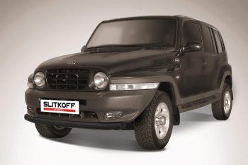 Защита переднего бампера Slitkoff (d76 мм) ТАГАЗ Tager 5d (2008-2012)