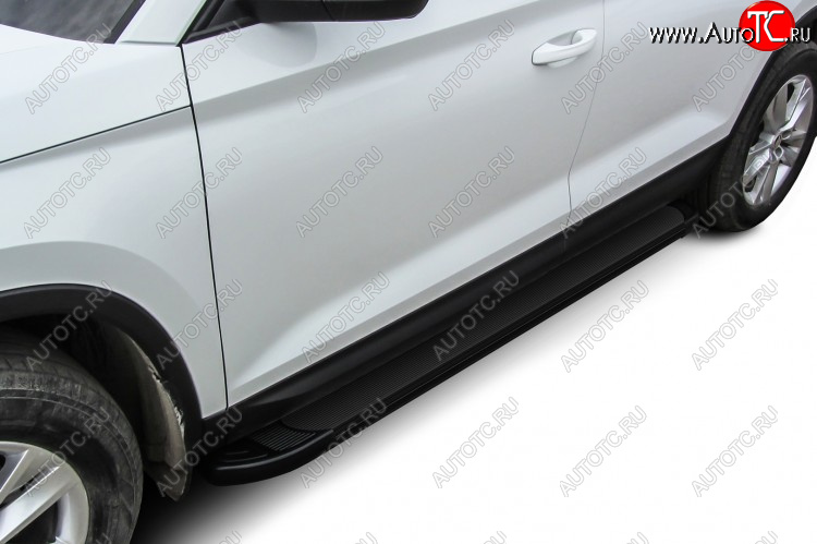 17 599 р. Пороги алюминиевые Slitkoff Toyota Hilux AN120 1-ый рестайлинг (2017-2020) (Optima Black )