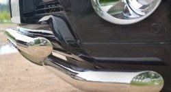 19 799 р. Защита переднего бампера (2 трубыØ63 мм с декор. пластинами, нержавейка) Russtal  Toyota Land Cruiser Prado  J150 (2013-2017). Увеличить фотографию 3