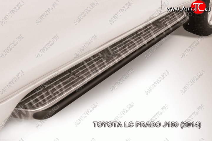 7 349 р. Защита штатного порога d42 Slitkoff Toyota Land Cruiser Prado J150 1-ый рестайлинг (2013-2017) (Цвет: серебристый)