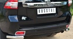 12 699 р. Защита заднего бампера (Ø76 мм уголки, нержавейка) Russtal Toyota Land Cruiser Prado J150 1-ый рестайлинг (2013-2017). Увеличить фотографию 2