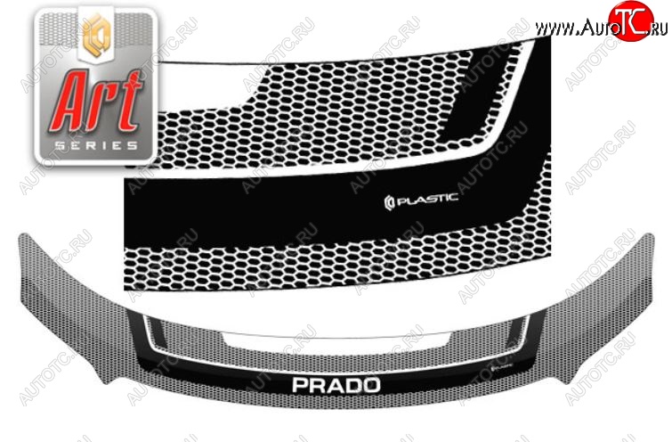 2 599 р. Дефлектор капота CA-Plastiс  Toyota Land Cruiser Prado  J150 (2013-2017) (Серия Art графит)