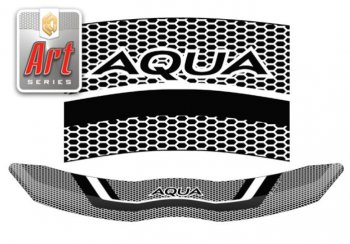 2 169 р. Дефлектор капота CA-Plastiс  Toyota Aqua  P10 (2011-2017) (Серия Art графит). Увеличить фотографию 1
