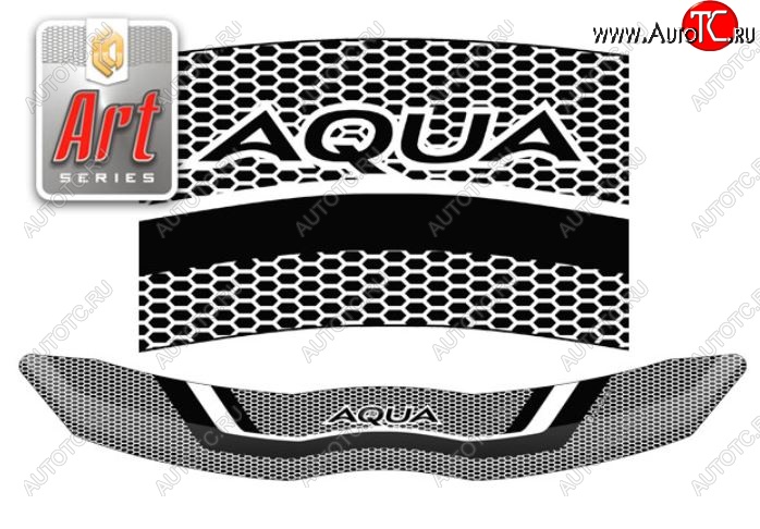 2 169 р. Дефлектор капота CA-Plastiс  Toyota Aqua  P10 (2011-2017) (Серия Art графит)