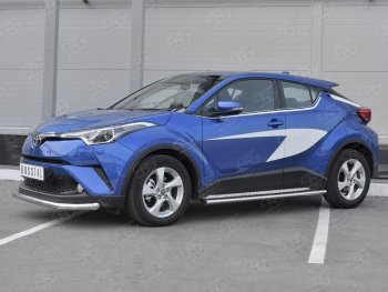 17 299 р. Защита переднего бампера (Ø63 мм, нержавейка) SLITKOFF Toyota C-HR NGX10, ZGX10 дорестайлинг (2016-2019). Увеличить фотографию 2