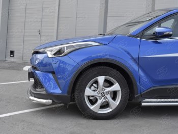 17 299 р. Защита переднего бампера (Ø63 мм, нержавейка) SLITKOFF Toyota C-HR NGX10, ZGX10 дорестайлинг (2016-2019). Увеличить фотографию 3