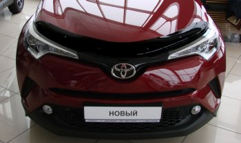 2 499 р. Дефлектор капота SIM Toyota C-HR NGX10, ZGX10 дорестайлинг (2016-2019). Увеличить фотографию 1