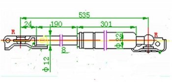 1 169 р. Правый газовый упор крышки багажника SAT  Toyota Caldina  T190 (1992-1997). Увеличить фотографию 1