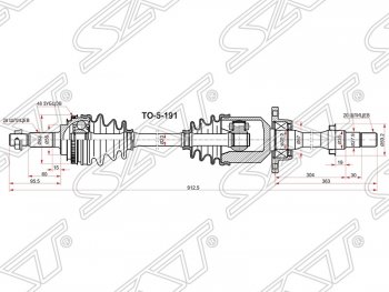 10 199 р. Привод передний правый SAT  Toyota Caldina  T210 - Vista  седан. Увеличить фотографию 1