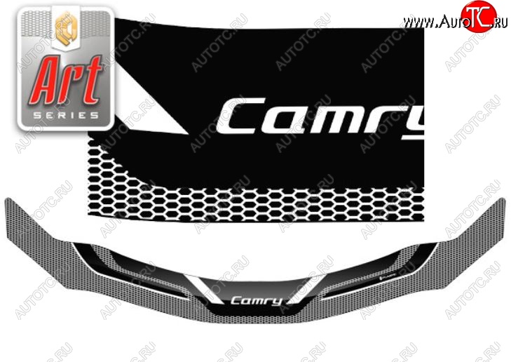 2 399 р. Дефлектор капота CA-Plastiс  Toyota Camry  XV40 (2009-2011) (Серия Art черная)