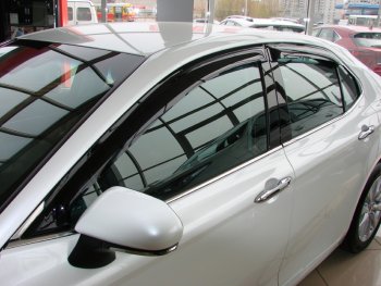 2 989 р. Дефлекторы окон (ветровики) SIM  Toyota Camry  XV70 (2017-2021). Увеличить фотографию 1