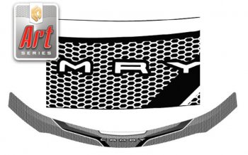 2 349 р. Дефлектор капота CA-Plastiс  Toyota Camry  XV70 (2017-2021) (Серия Art черная). Увеличить фотографию 1