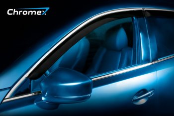 3 089 р. Дефлекторы окон с хромированым молдингом CHROMEX  Toyota Camry  XV70 (2017-2021). Увеличить фотографию 1