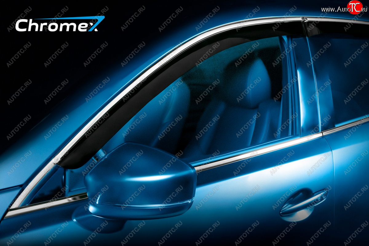 3 089 р. Дефлекторы окон с хромированым молдингом CHROMEX  Toyota Camry  XV70 (2017-2021)