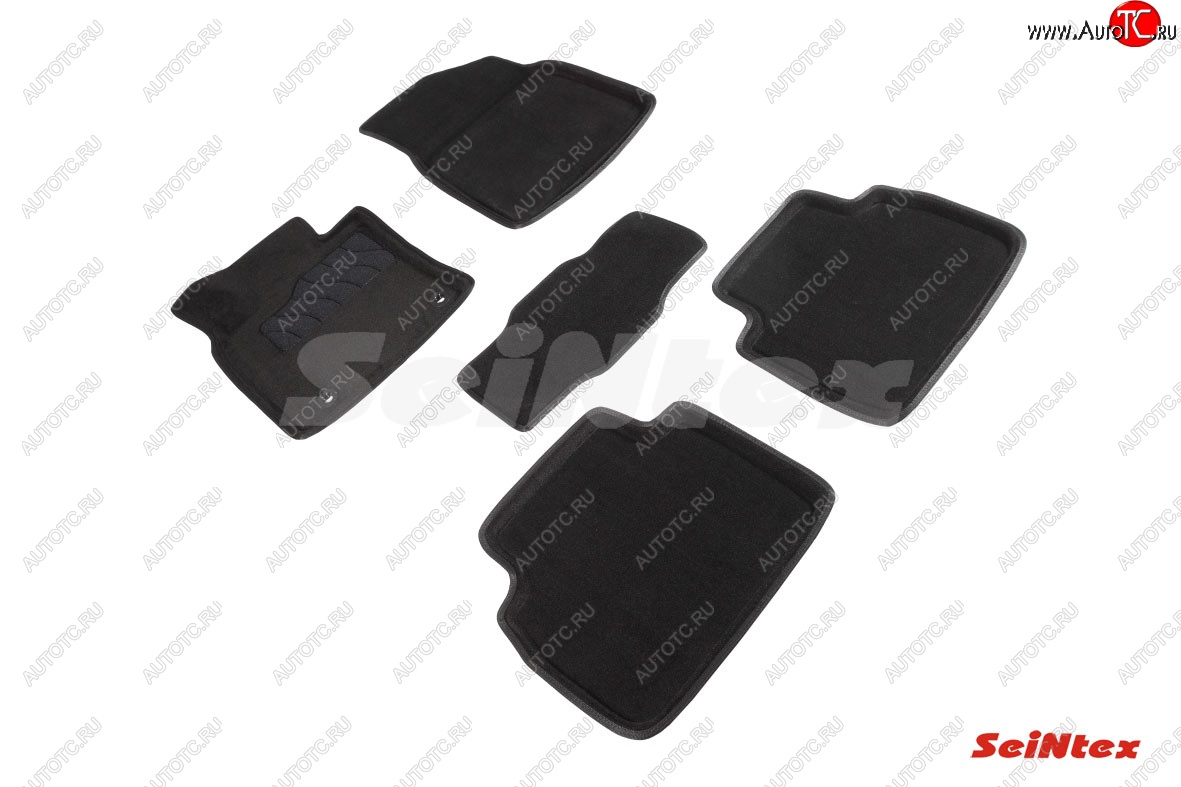 4 999 р. Комплект 3D ковриков в салон (ворсовые / чёрные) Seintex  Toyota Camry  XV70 (2017-2021)