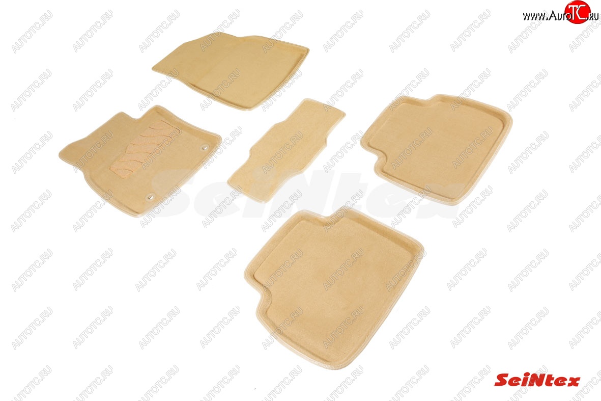 4 299 р. Комплект 3D ковриков в салон (ворсовые / бежевые) Seintex  Toyota Camry  XV70 (2017-2021)