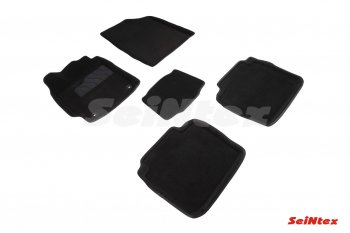 4 999 р. Комплект 3D ковриков в салон (ворсовые / чёрные) Seintex  Toyota Camry ( XV50,  XV55) (2011-2018). Увеличить фотографию 1
