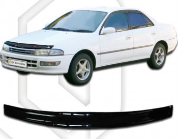 1 989 р. Дефлектор капота CA-Plastiс Toyota Carina T190 седан дорестайлинг (1992-1994) (Classic черный, Без надписи). Увеличить фотографию 1