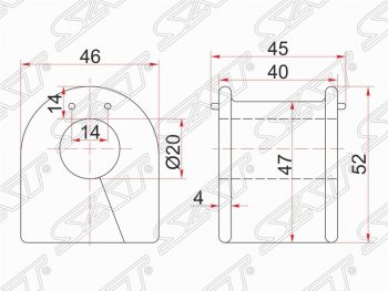 139 р. Резиновая втулка заднего стабилизатора (D=20) SAT  Toyota Chaser - Mark 2 ( X90,  X100). Увеличить фотографию 1