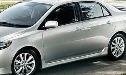 7 399 р. Пороги накладки CT Toyota Corolla E150 седан дорестайлинг (2006-2010) (Неокрашенные). Увеличить фотографию 1
