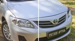 1 099 р. Реснички на фары RA  Toyota Corolla ( E140,  E150) (2009-2013) (Неокрашенные). Увеличить фотографию 6