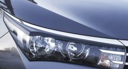 1 169 р. Реснички на фары RA  Toyota Corolla  E180 (2013-2016) (Неокрашенные). Увеличить фотографию 1