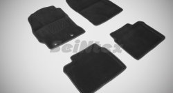 4 799 р. Износостойкие коврики в салон SeiNtex Premium 3D 4 шт. (ворсовые, черные) Toyota Corolla E180 дорестайлинг (2013-2016). Увеличить фотографию 1