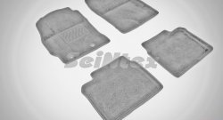 Износостойкие коврики в салон SeiNtex Premium 3D 4 шт. (ворсовые, серые) Toyota Corolla E180 дорестайлинг (2013-2016)