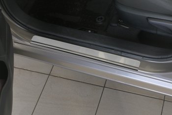 999 р. Накладки порожков салона Russtal Toyota Corolla E180 рестайлинг (2016-2019) (нержавейка полированная). Увеличить фотографию 2