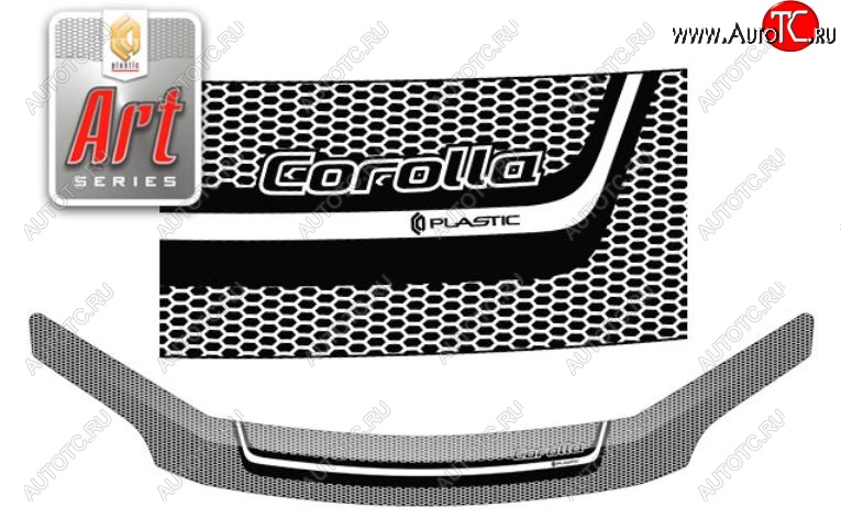 2 159 р. Дефлектор капота (E141) CA-Plastiс  Toyota Corolla Axio  (E140) седан (2006-2012) (Серия Art графит)