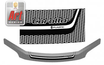 2 399 р. Дефлектор капота (E141) CA-Plastiс  Toyota Corolla Axio  (E140) седан (2006-2012) (Серия Art серебро). Увеличить фотографию 1