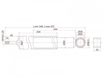 1 469 р. Амортизатор задний LH=RH SAT  Toyota Corolla  E100 - Sprinter ( E100,  E110). Увеличить фотографию 1