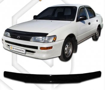 1 989 р. Дефлектор капота CA-Plastiс Toyota Corolla E110 седан дорестайлинг (1991-1995) (Classic черный, Без надписи). Увеличить фотографию 1
