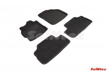 4 799 р. Комплект ворсовых ковриков в салон Seintex (3D)  Toyota Corolla ( E150,  E140) (2006-2013) (Черный). Увеличить фотографию 1