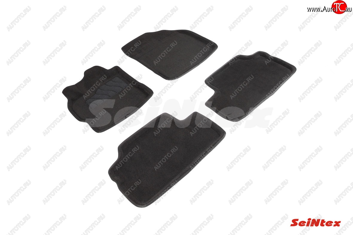 4 799 р. Комплект ворсовых ковриков в салон Seintex (3D) Toyota Corolla E150 седан дорестайлинг (2006-2010) (Черный)