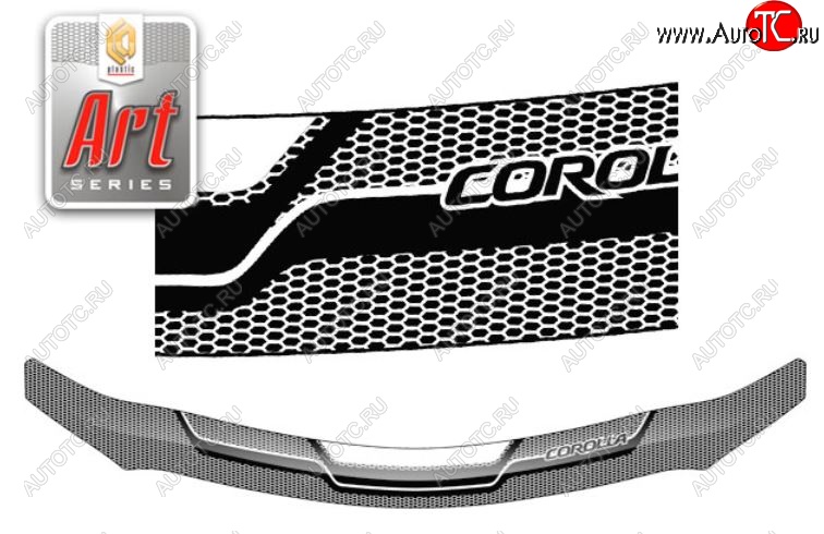 2 349 р. Дефлектор капота CA-Plastiс  Toyota Corolla  E150 (2006-2010) (Серия Art графит)