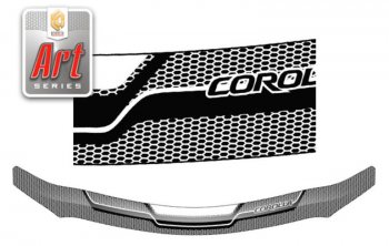 2 349 р. Дефлектор капота CA-Plastiс  Toyota Corolla  E150 (2009-2013) (Серия Art графит). Увеличить фотографию 1