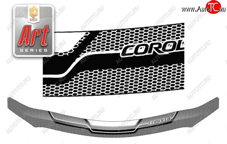 2 349 р. Дефлектор капота CA-Plastiс  Toyota Corolla  E150 (2009-2013) (Серия Art графит)